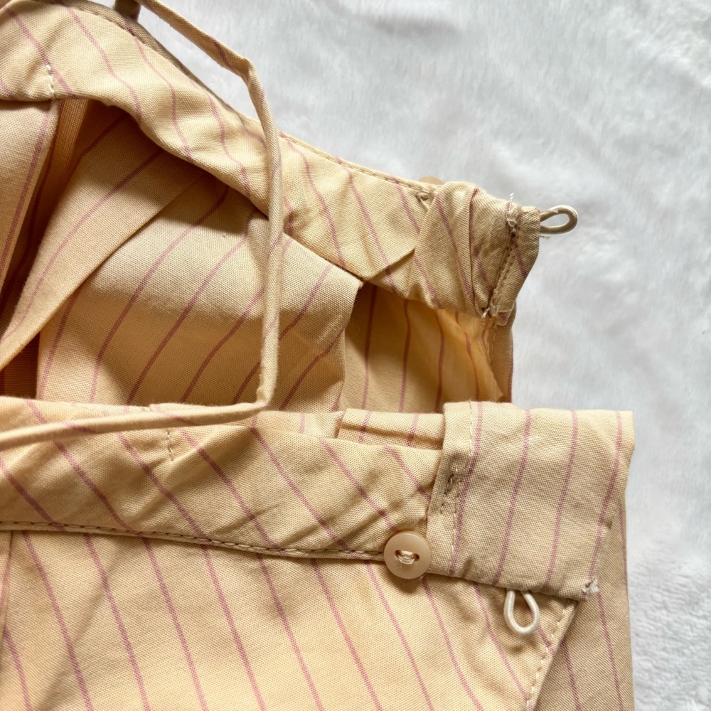 ZARA Pleated Cropped Spaghetti Strap Striped Tank Top--NWT--L - Picture 11 of 15